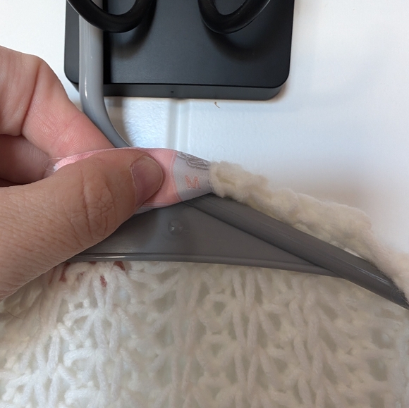 C + D + M Crochet Bell Sleeve Cardigan Women's Medium Cream/White - Picture 5 of 5